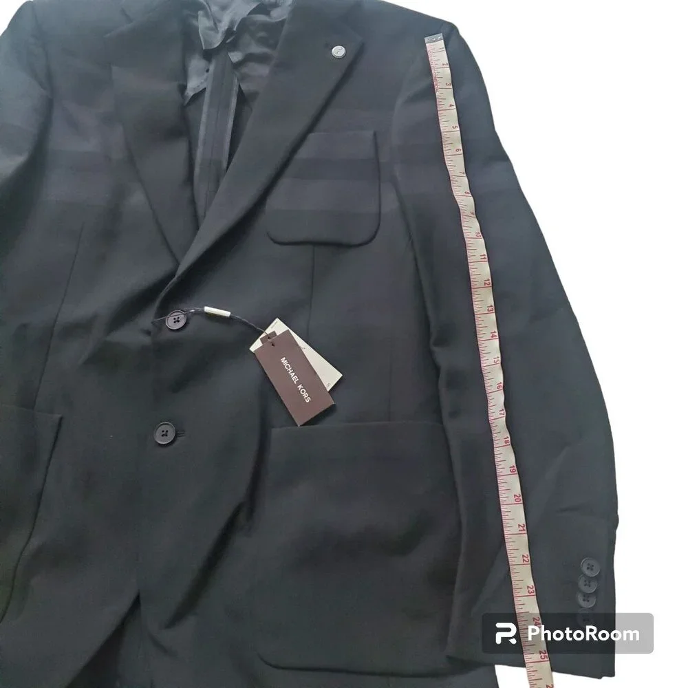 Michael Kors mens suits blazer coat jacket stretch sz 44 regular black $798.00‎